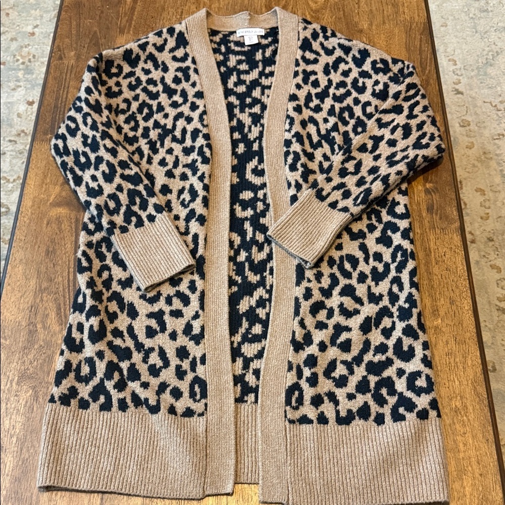 Sincerely Jules Tan and Black Leopard Open Cardigan - Picture 3 of 5